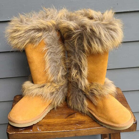 UGG Australis Foxy Suede Shearling UGG Boots size 8 - Picture 1 of 15